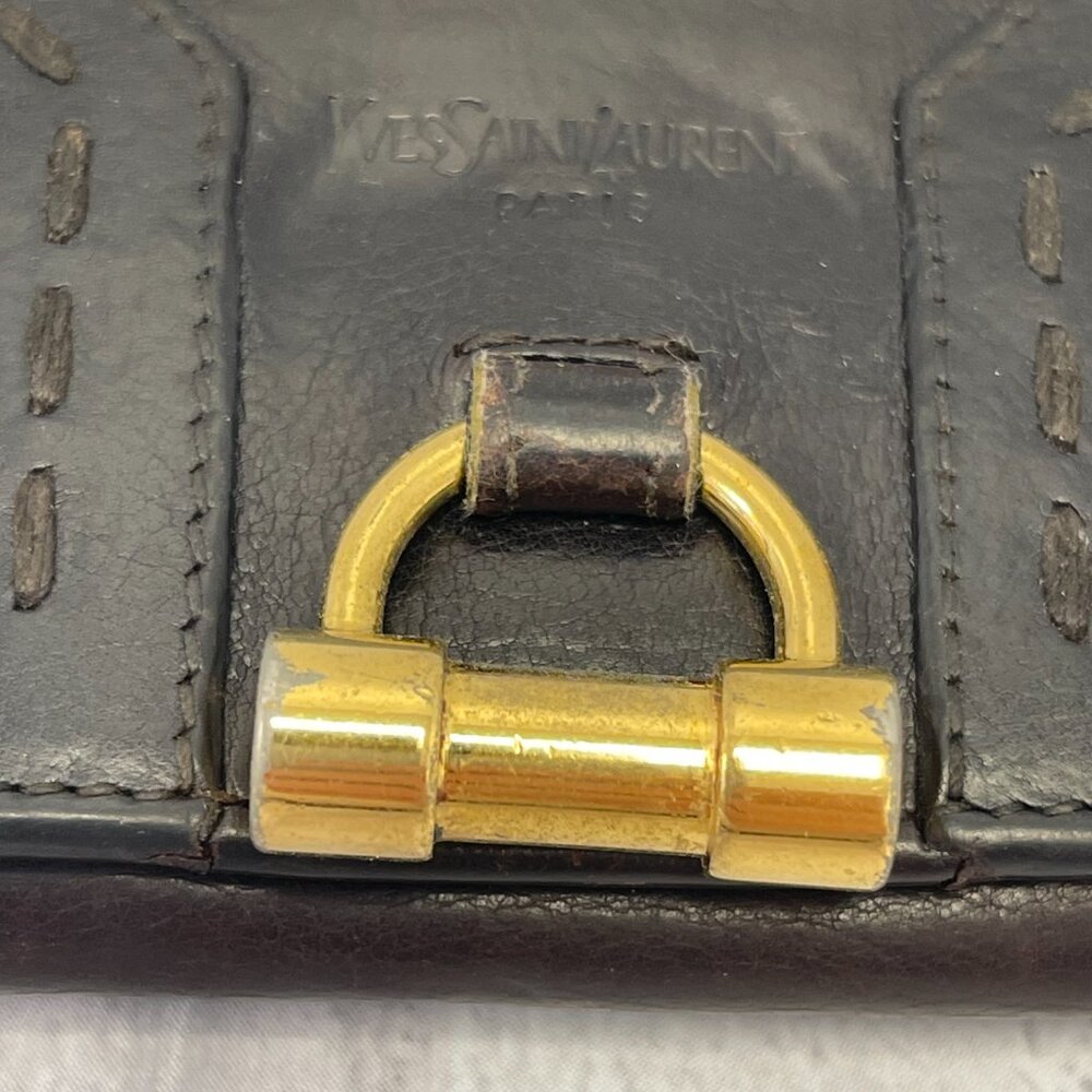Yves Saint Laurent Vintage Muse Long Wallet in Black Calfskin Leather - Preowned - Picture 9 of 11